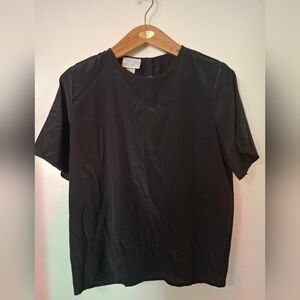 Vintage Satin Short-sleeve Blouse